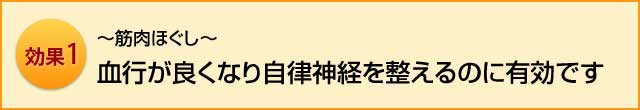 筋肉ほぐし（整体・マッサージ）血行が良くなり自律神経を整えるのに有効です